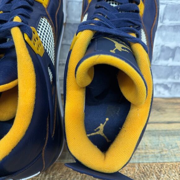 Nike Air Jordan 4 Retro Midnight Navy Metallic Gold 308497-425 Mens Size 18 Rare main image 11
